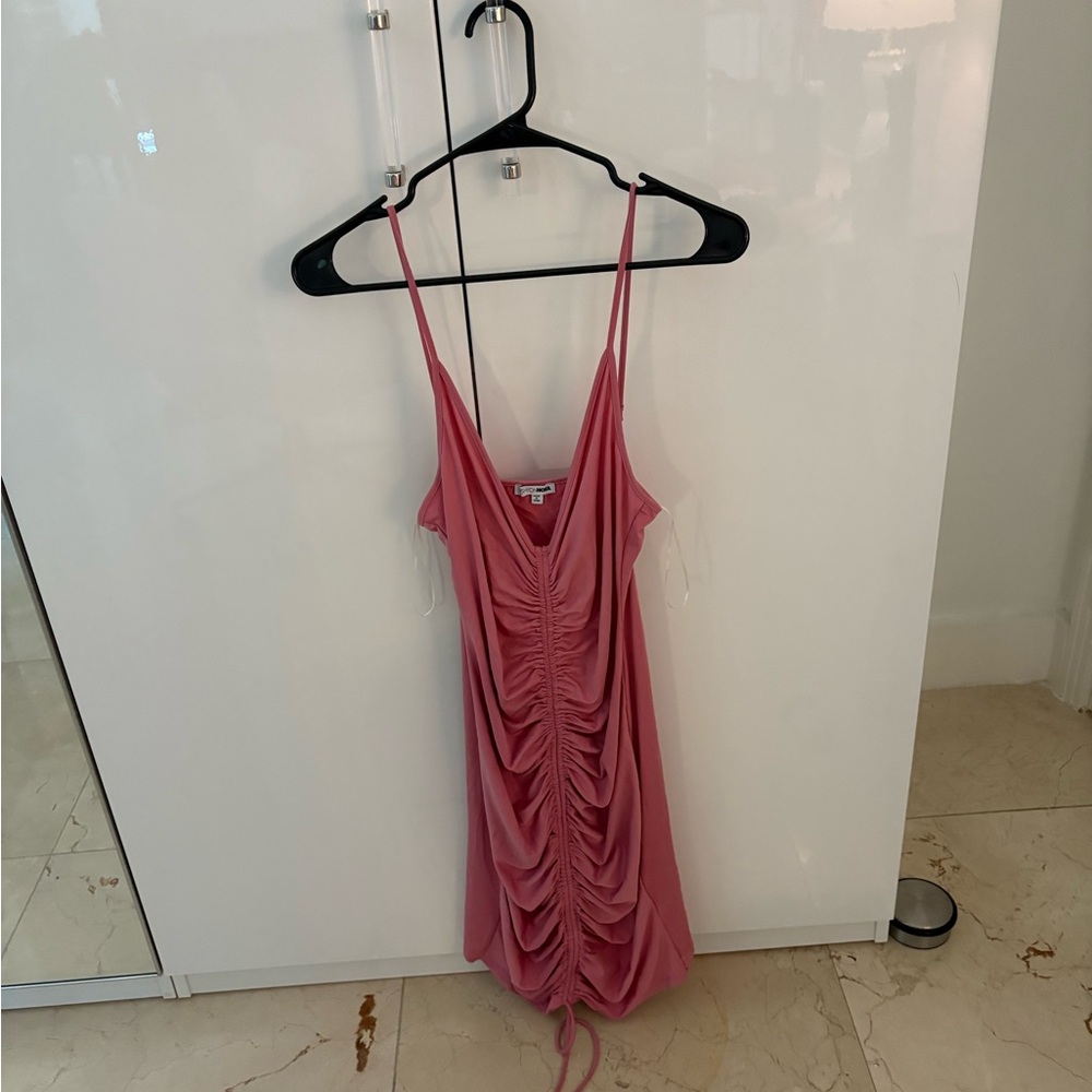 Fashion Nova Pink Ruched Mini Dress